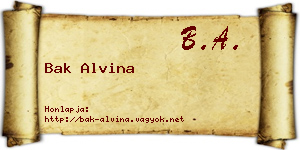 Bak Alvina névjegykártya